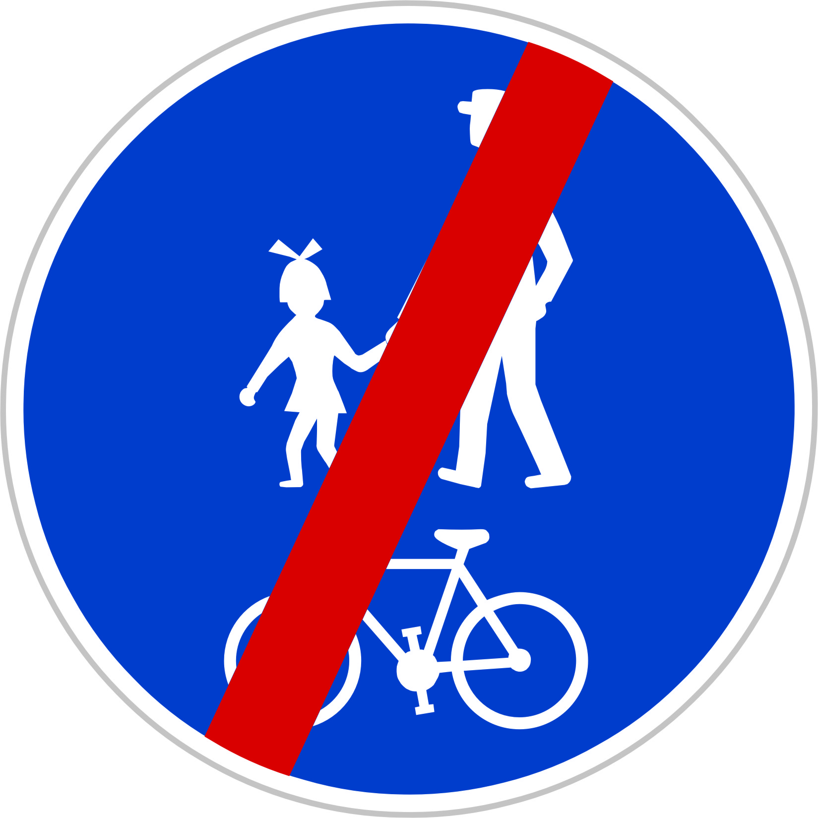 Dopravní značka C9b Konec stezky pro chodce a cyklisty společné