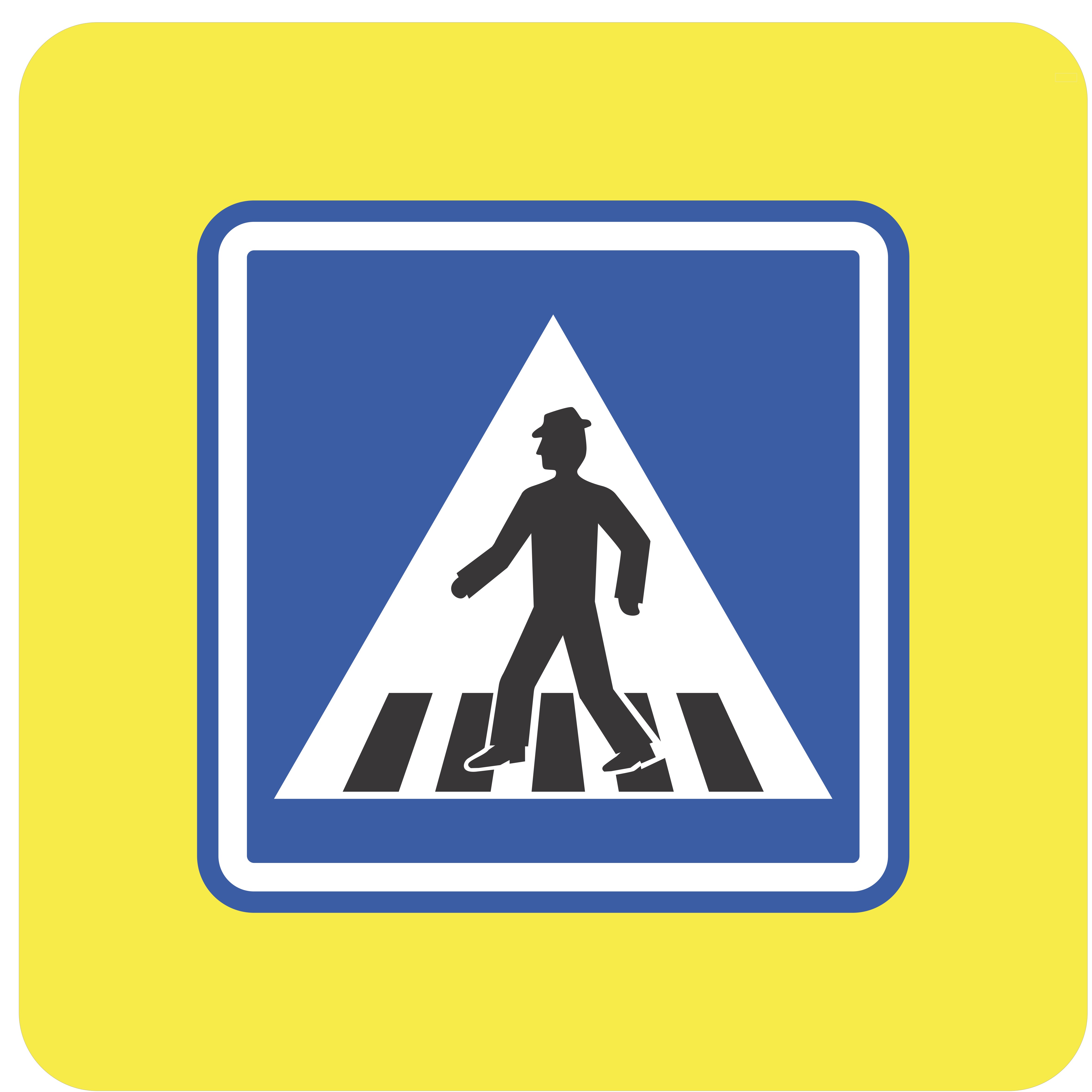 Zvýrazněná dopravní značka IP6 Přechod pro chodce