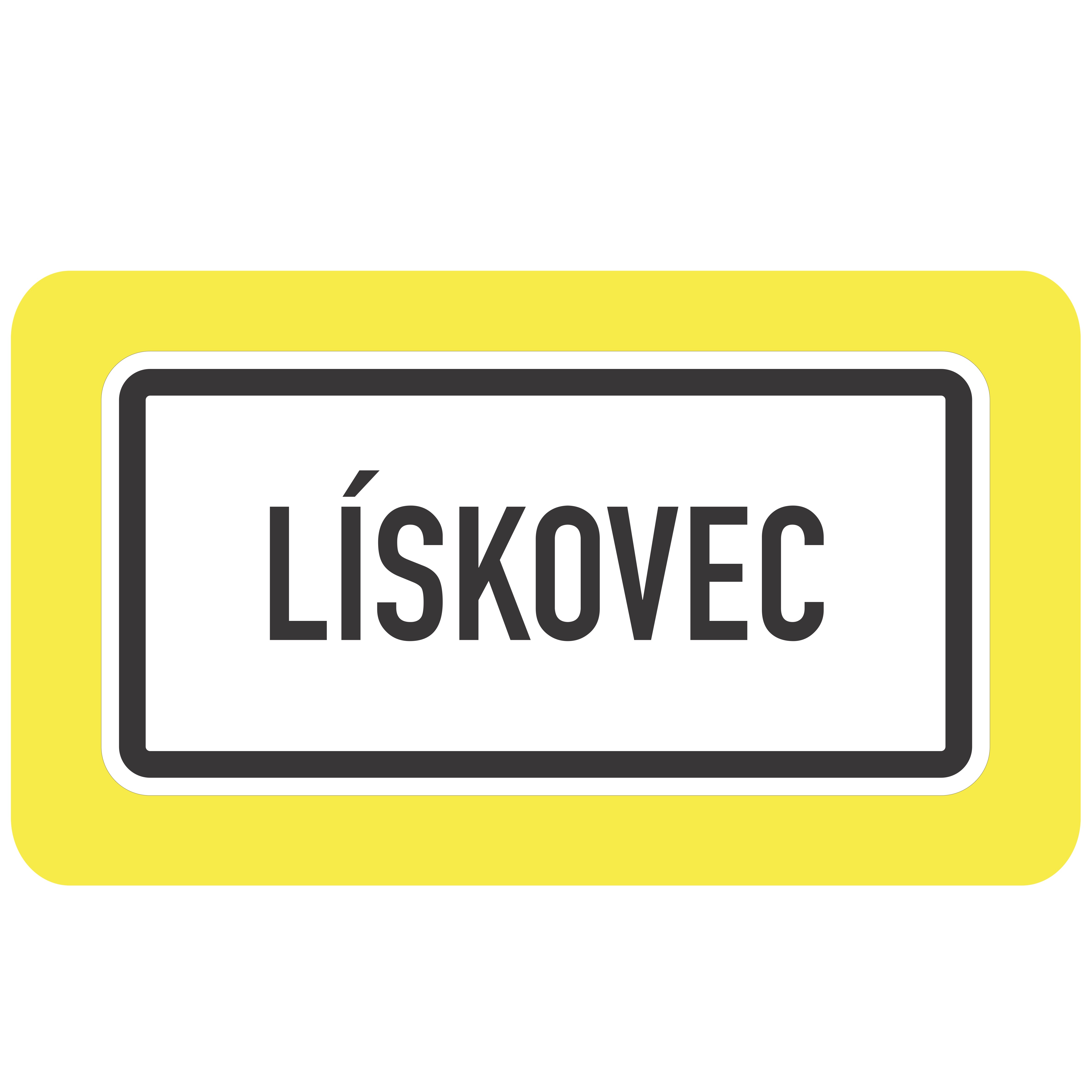 Zvýrazněná dopravní značka IZ4a Obec