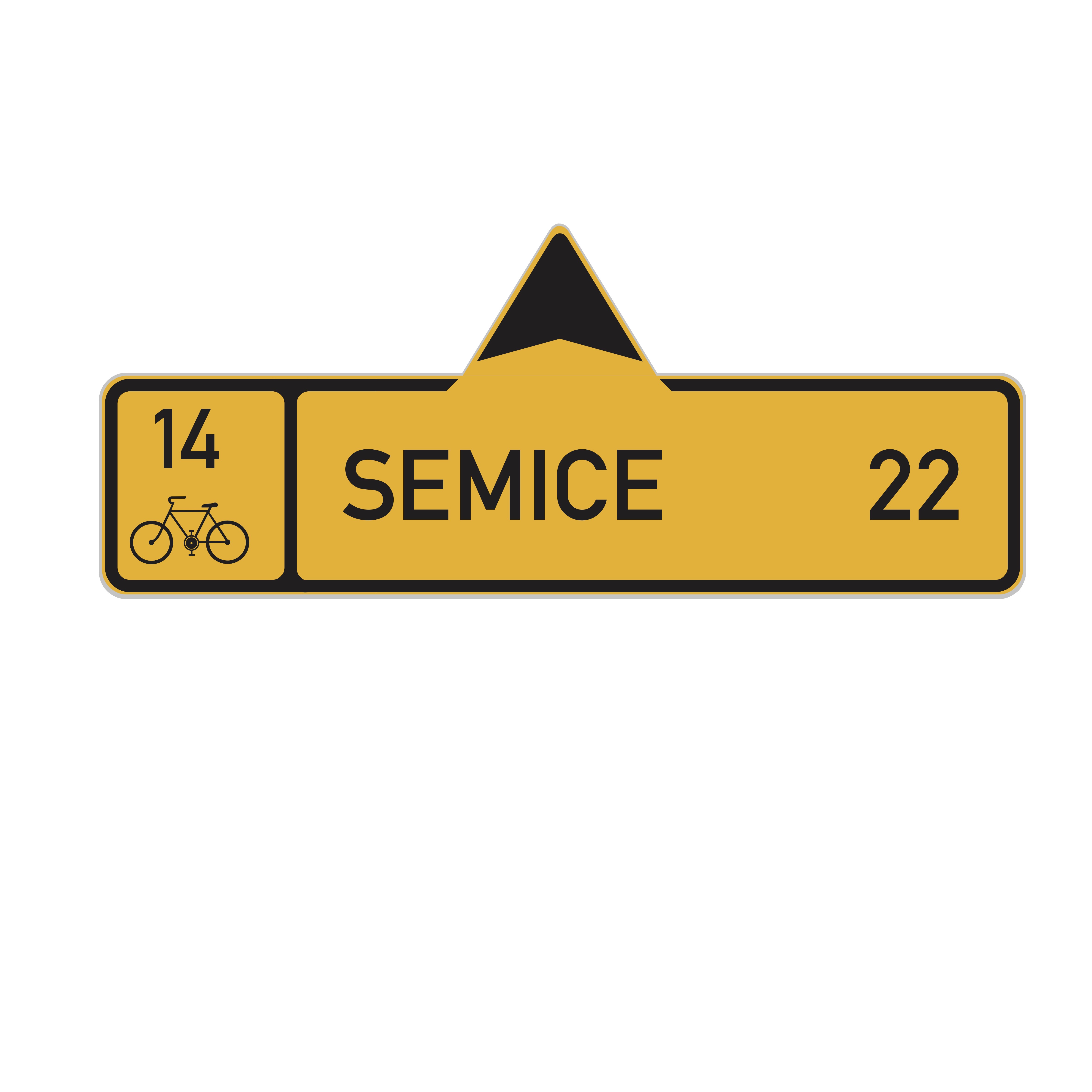 Dopravní značka IS19a Směrová tabule pro cyklisty (přímo)