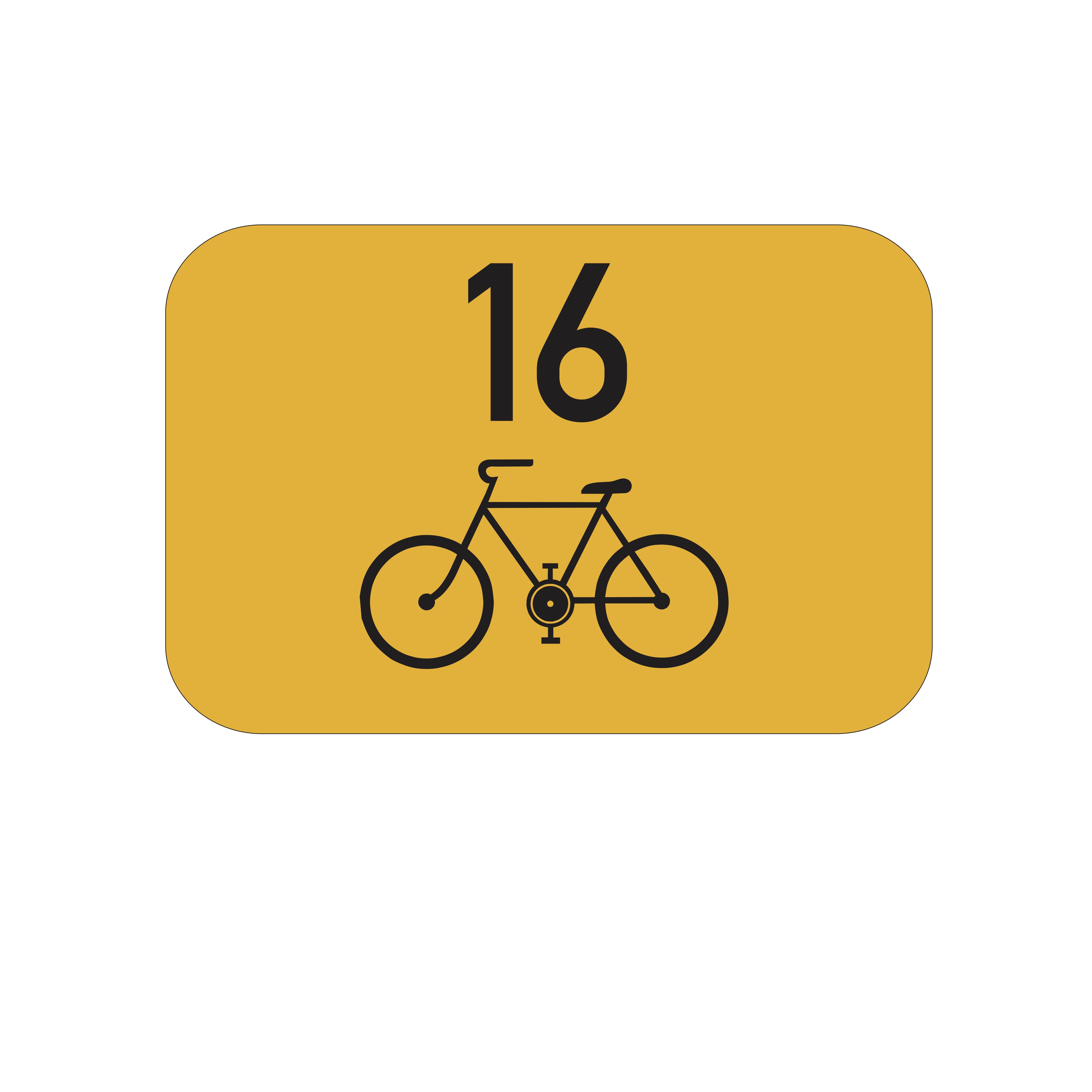 Dopravní značka IS21a Směrová tabulka pro cyklisty (přímo)
