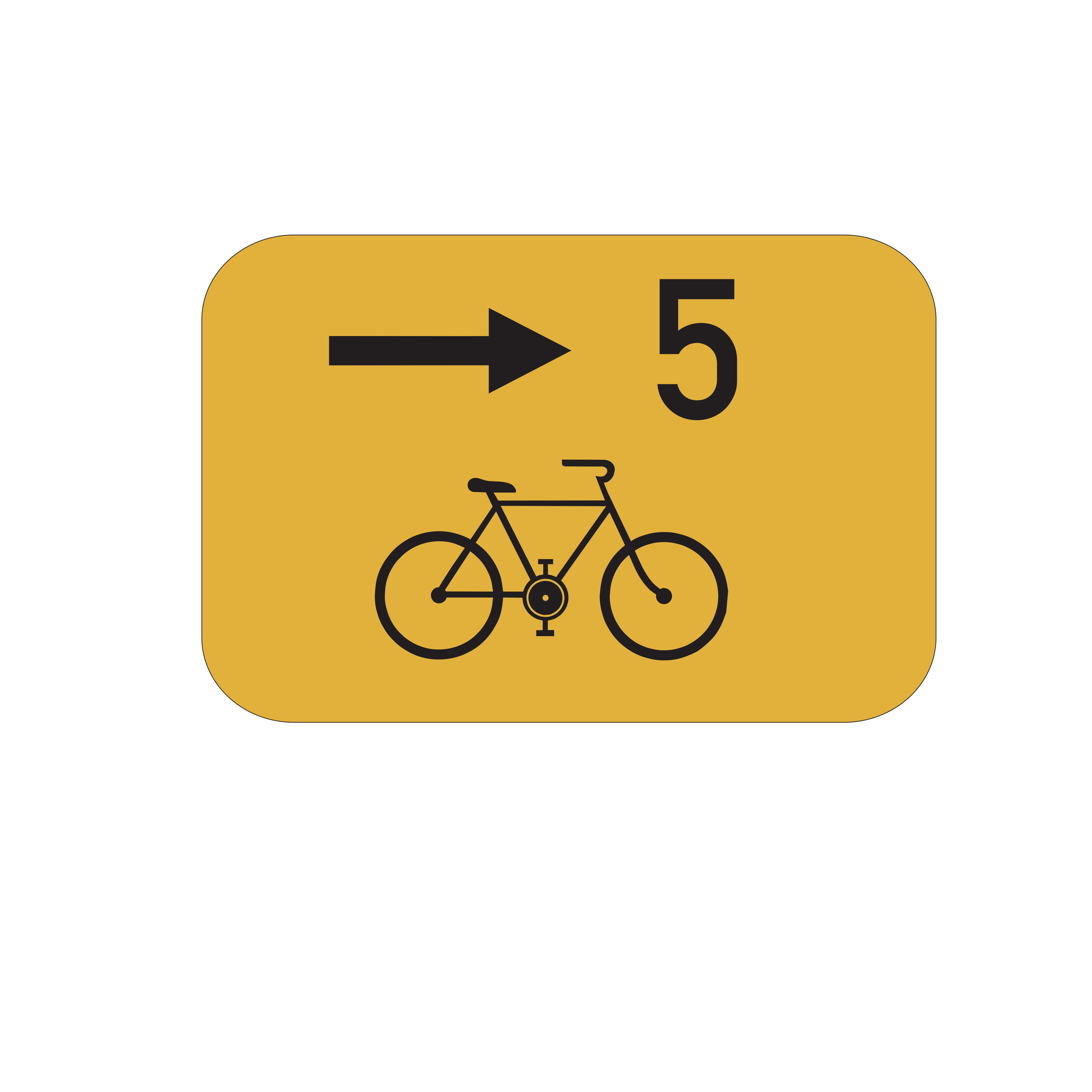 Dopravní značka IS21c Směrová tabulka pro cyklisty (vpravo)