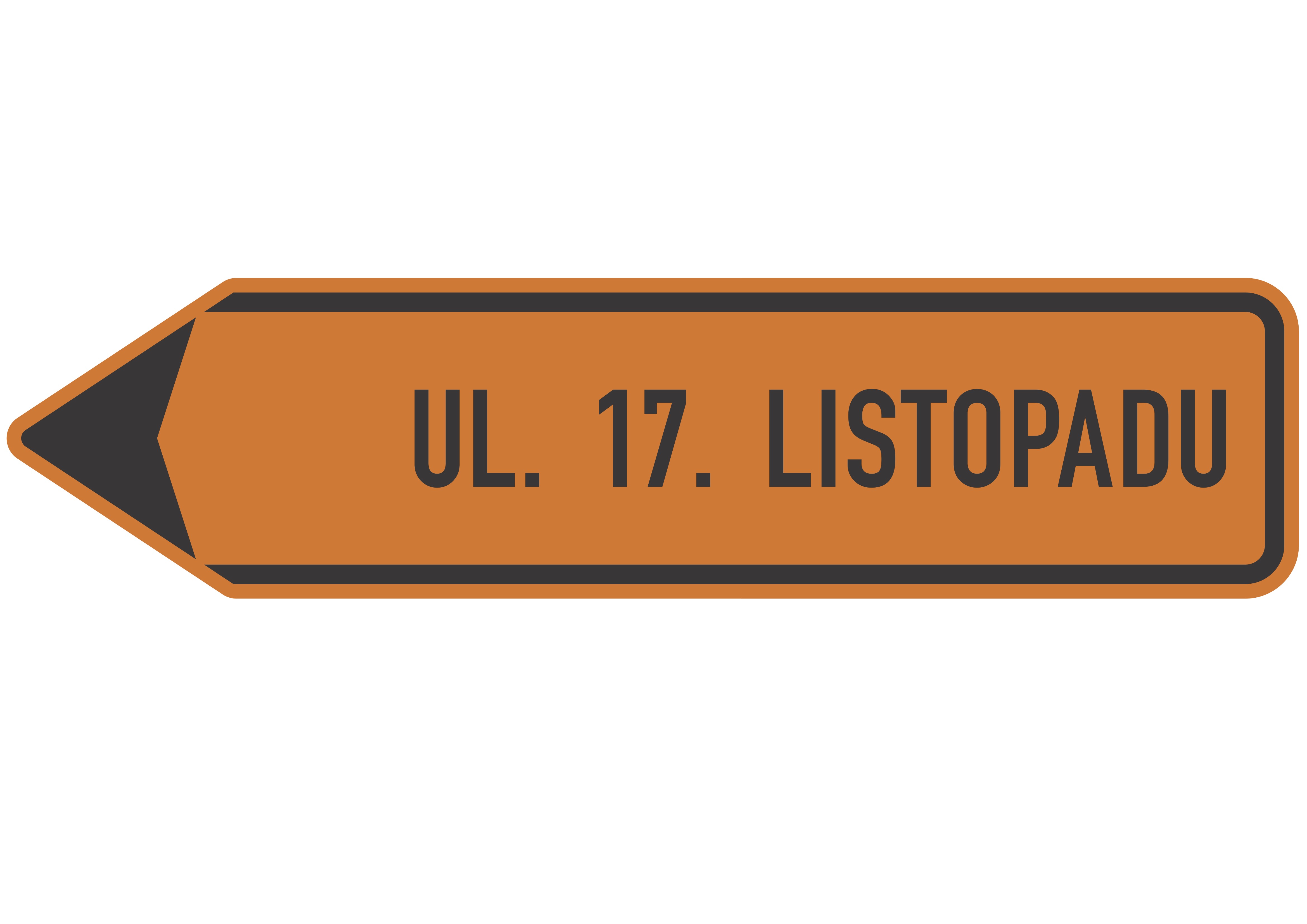 Dopravní značka IS11b Směrová tabule pro vyznačení objížďky (vlevo)