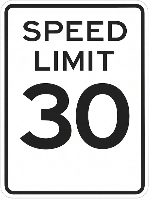 Dopravní značka americka speed limit 30 mph