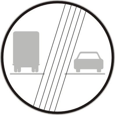 Dopravní značka B22b Konec zákazu předjíždění pro nákladní automobily