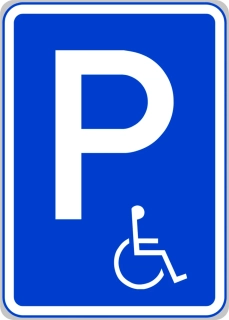 Dopravní značka IP12 + 225  Vyhrazené parkoviště pro invalidy
